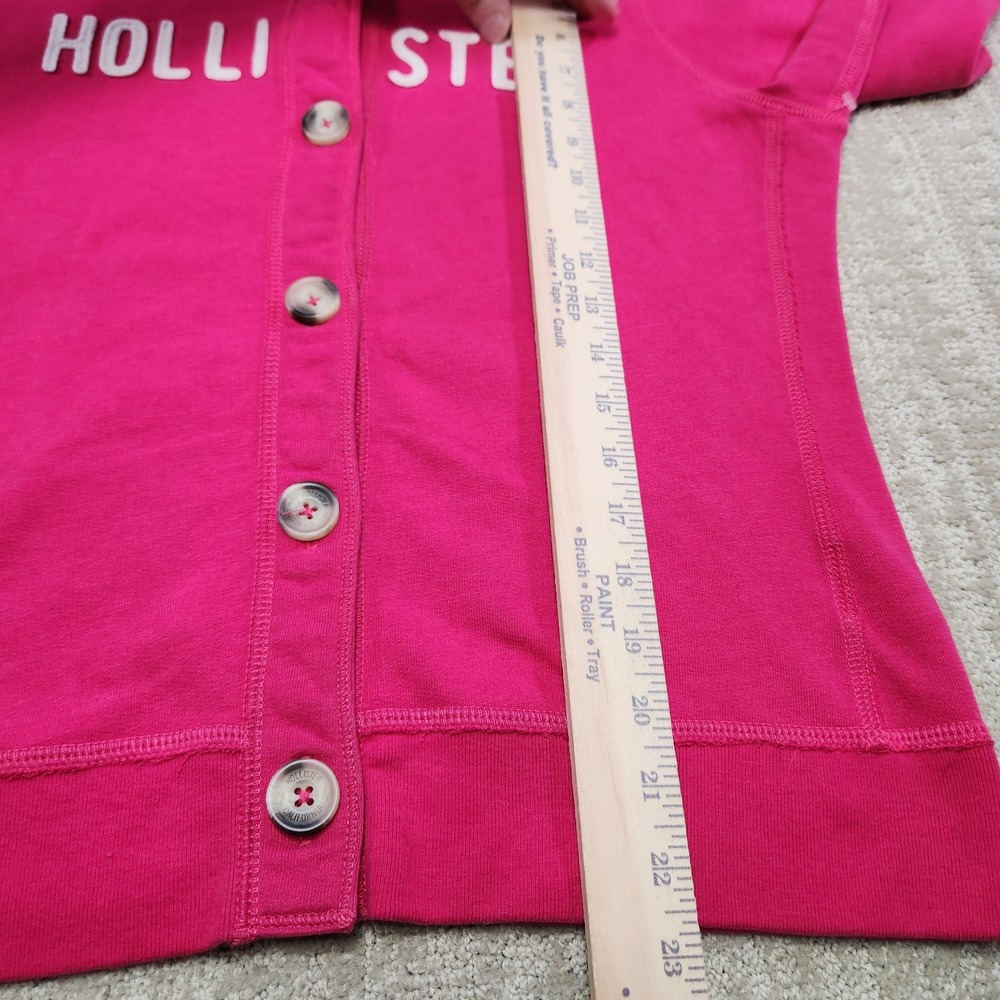 Vintage Y2K Hollister Jacket‎ Women Large Baby Doll Button Up Pink Fleece Mock - Picture 4 of 9